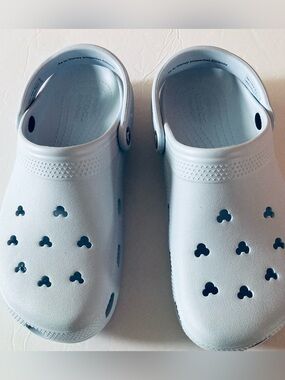 CROCS Womens SZ 11 Mens SZ 9 Light Blue Classic Clog Mules Disney